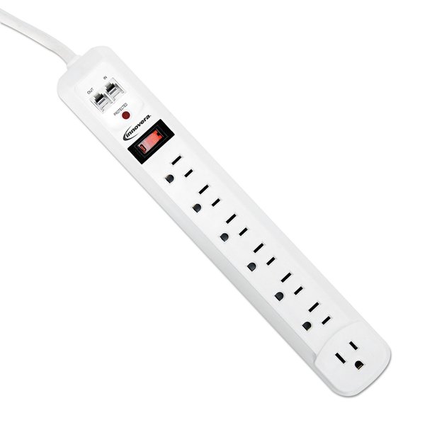 Innovera Surge Protector, 7 Outlets, 4 ft. Cord, 1080 Joules, White IVR71654